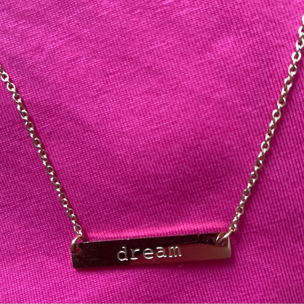 New gold “dream” bar necklace